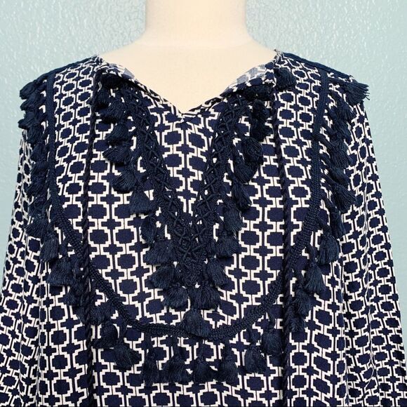 Crown & Ivy Tassel Crochet Trim Blouse - Picture 3 of 8
